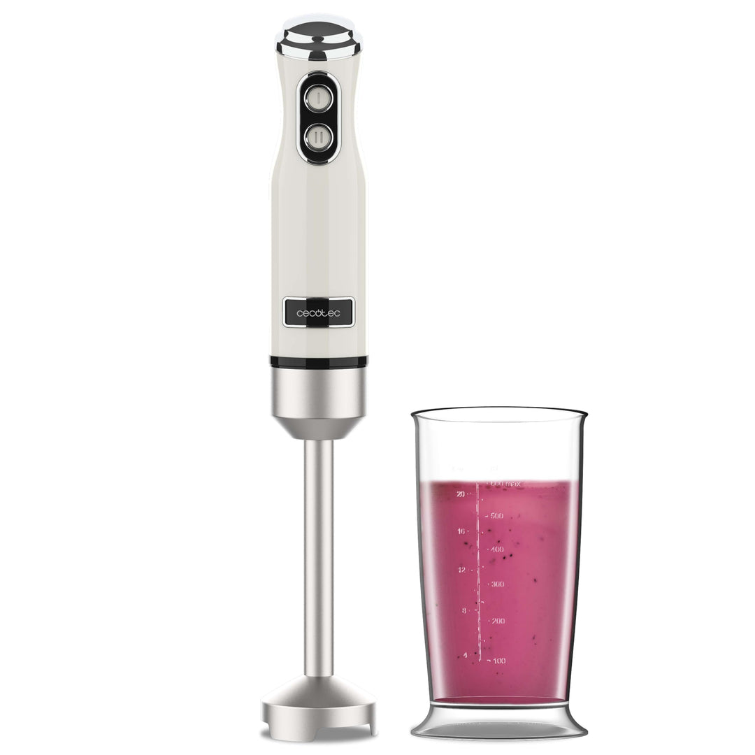 Cecotec Handmixer Retro Power RetroBeige 1200MAX. 1200W Maximale Leistung, 4-Klingen-Messer mit schw