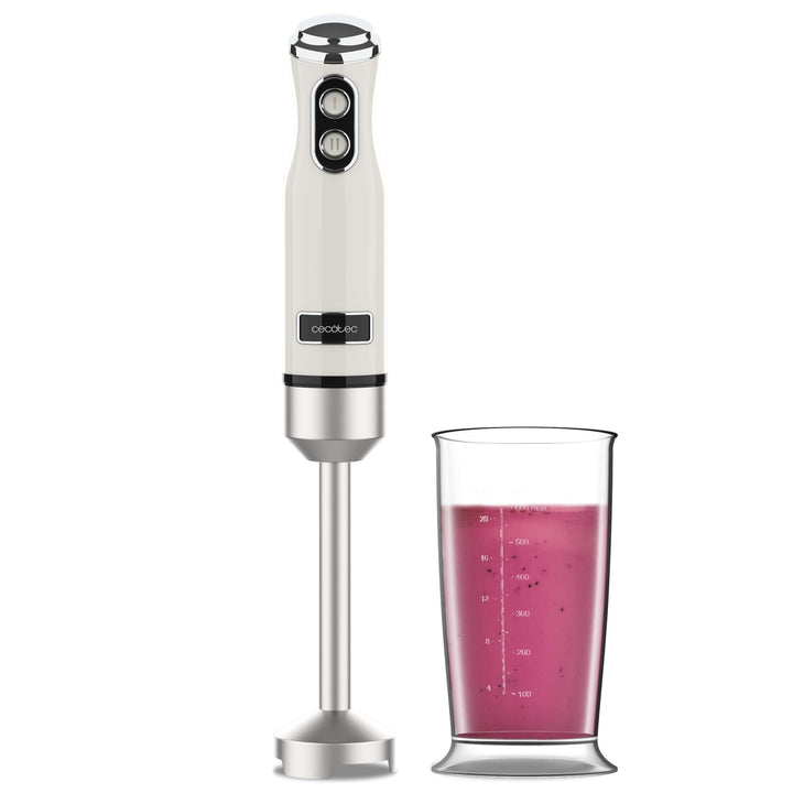 Cecotec Handmixer Retro Power RetroBeige 1200MAX. 1200W Maximale Leistung, 4-Klingen-Messer mit schw