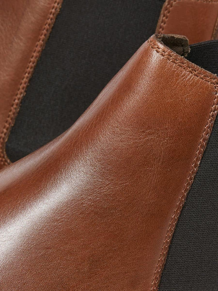 JACK & JONES Herren Jfwargo Leather Sn Chelsea-Stiefel 40 EU Cognac, 40 EU Cognac