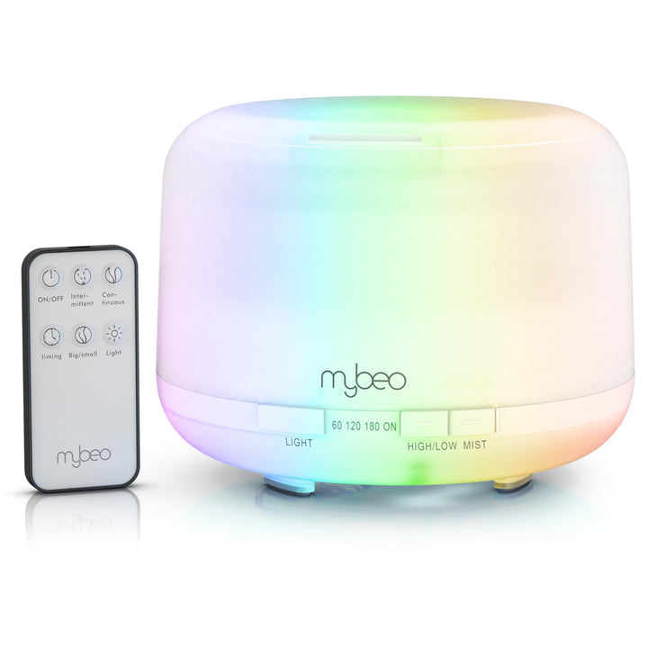 mybeo Luftbefeuchter – Fernbedienung - 2 Nebelstufen – Timer – RGB Beleuchtung – Schlafzimmer Kinder