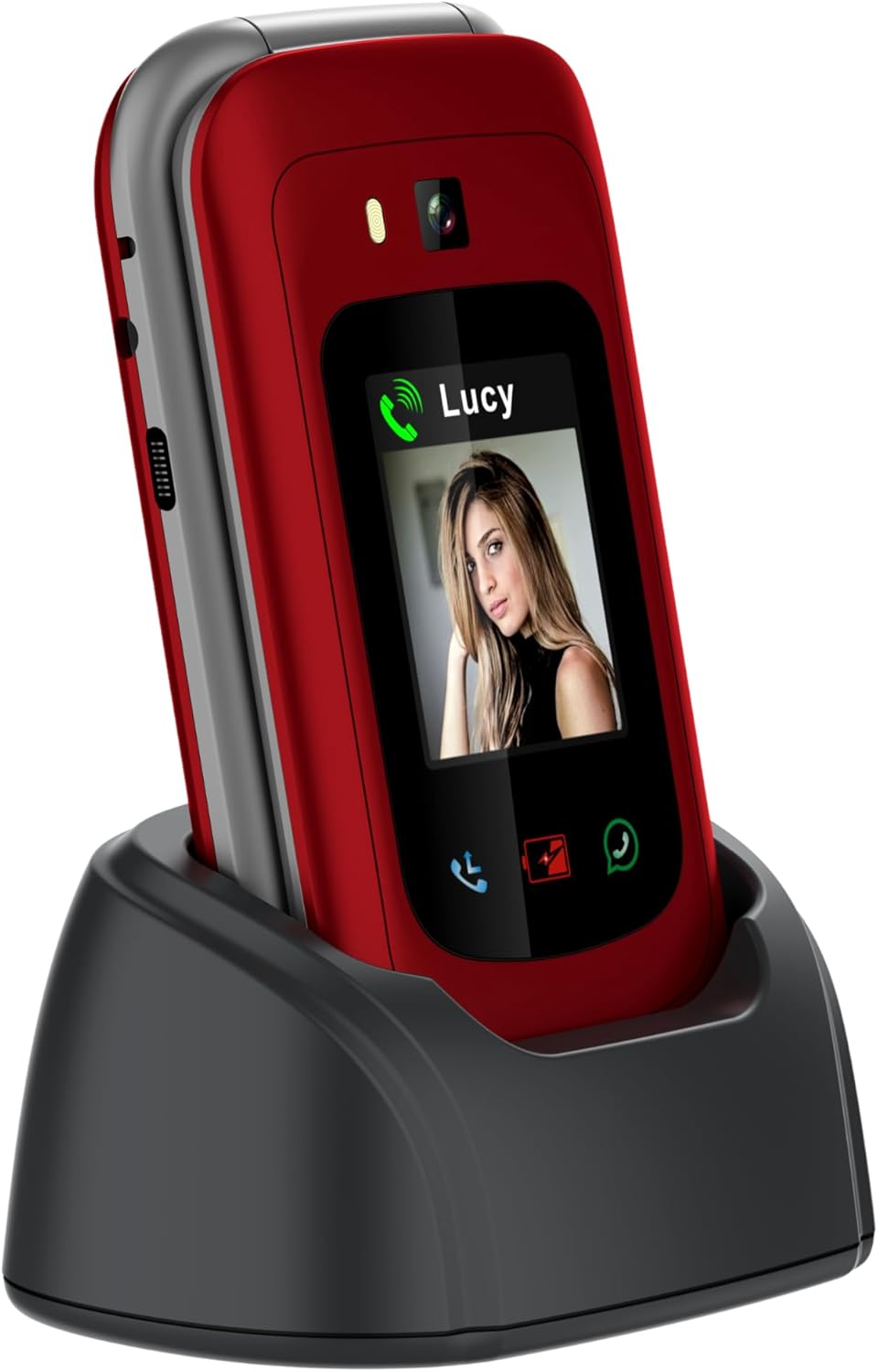 Funker E480 4G-Handy für Senioren mit Whatsapp, grosse Tasten, SOS-Taste und GPS, Videoanrufe, 7,1 c