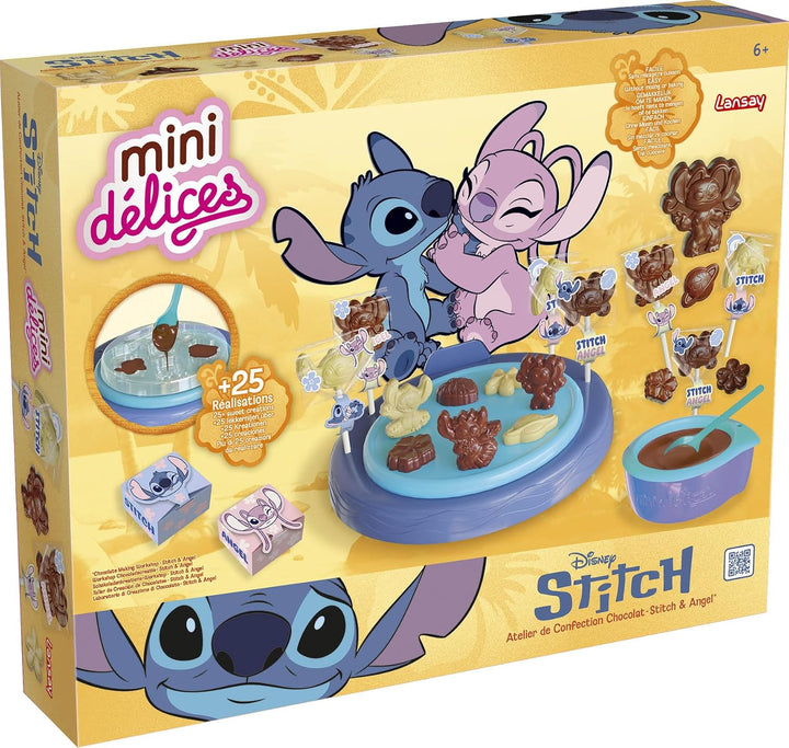 Lansay - MINI DELICES Schokoladenwerkstatt Stitch &amp; Angel - Kinder Schokoladen Set für Kinder ab 6 J