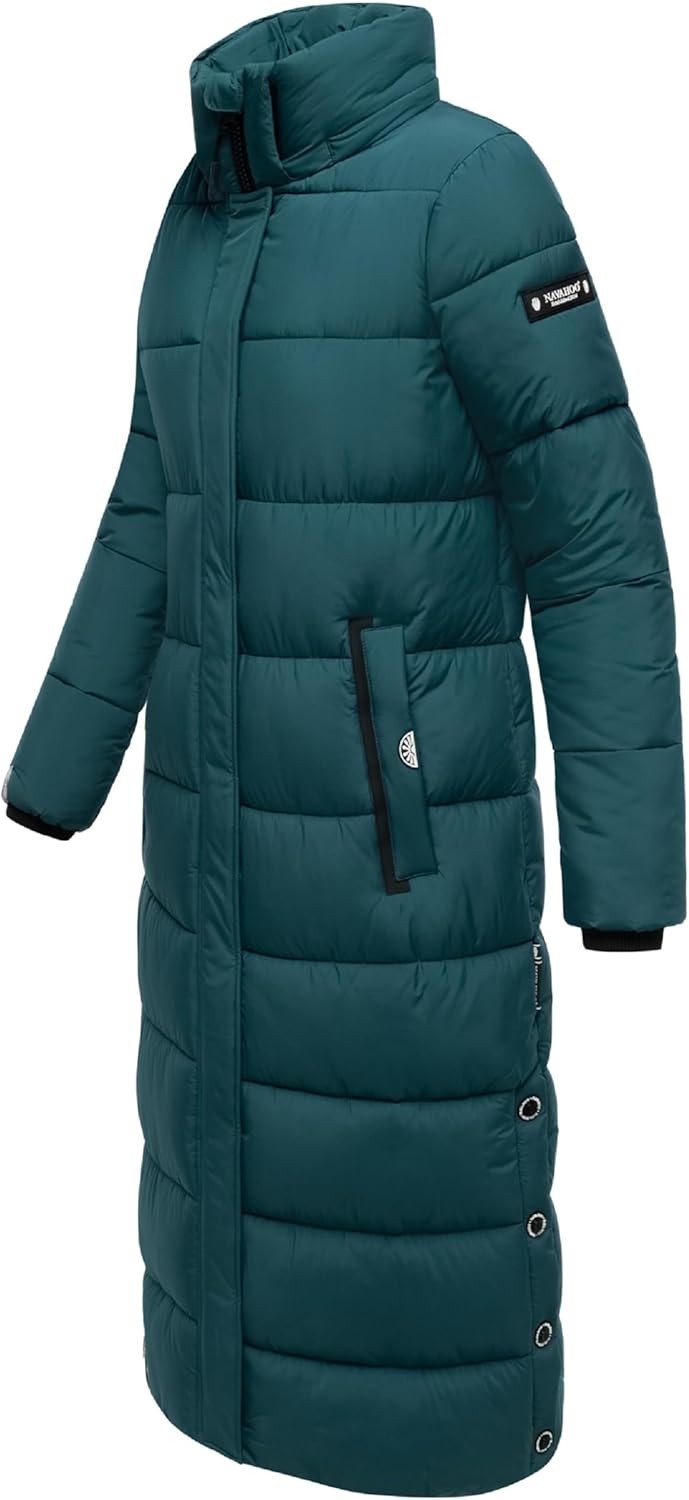 Navahoo Damen Wintermantel warmer Steppmantel lang mit abnehmbarer Kapuze Isalie XS-3XL 3XL Ocean Gr