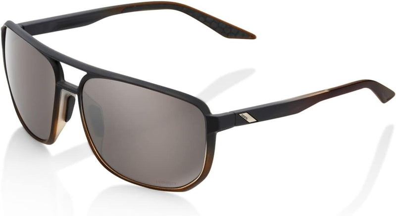 100% GAFAS Konnor-Matte Translucent Brown Fade-Hiper Silver Mirror Lens Sonnenbrille, Mehrfarbig (Me