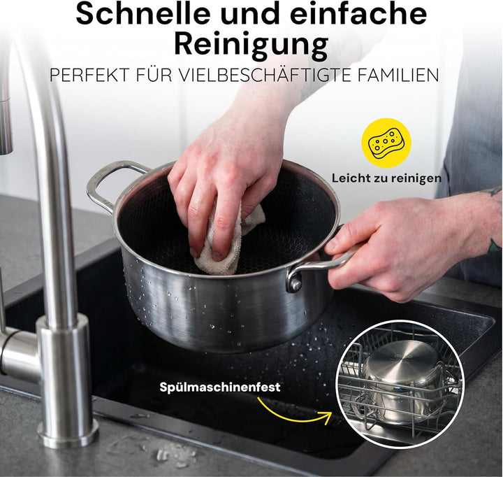 MISO Diamond Dust Keramisch Non-Stick Topf 20 cm (3 L) | Induktion – Perfekte Wärmeverteilung, 100%