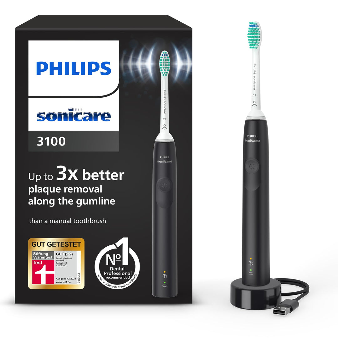 Philips Sonicare 3100 Series elektrische Zahnbürste mit Schalltechnologie, mit Drucksensor und Bürst