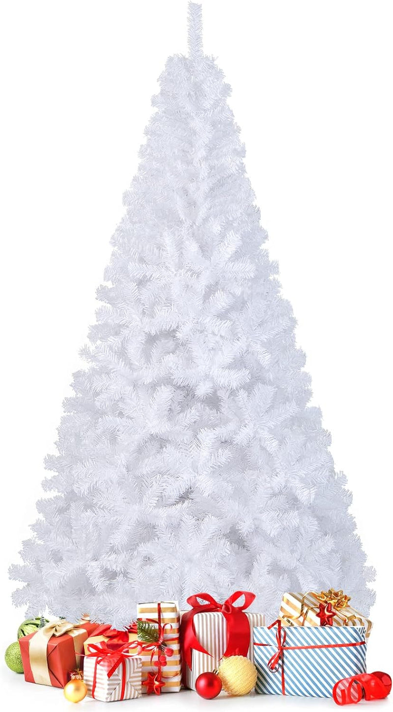 GOPLUS 150/180/210/240cm Weihnachtsbaum Weiss, Festliche Weihnachtdekoration für Zuhause, Weisser Ta