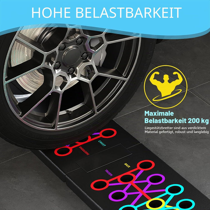 Liegestützbrett Push Up Board Faltbar Tragbar Liegestütze Brett mit Rutschfeste Silikongriffe Fitnes
