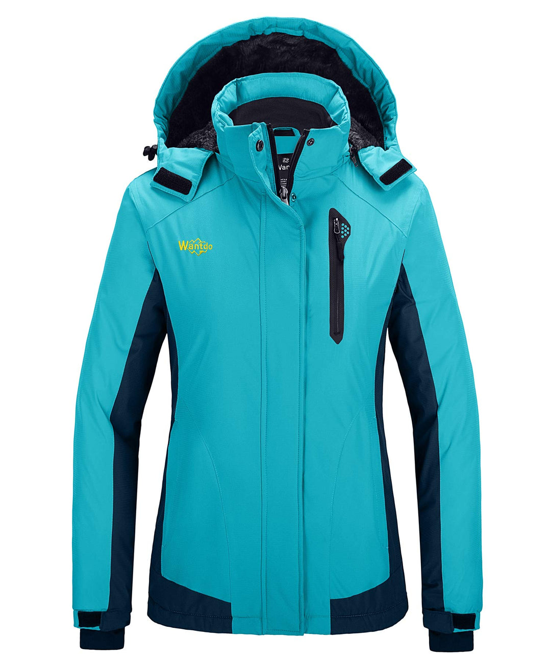 Wantdo Damen Winter Skijacke Warm Fleece Mantel Berg Snowboardjacke Outdoor Kapuzen Windbreaker Jack