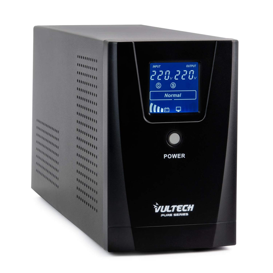 Vultech UPS1500VA-PURE Pure Line Interactive mit Sinuswelle, Schwarz, Tower, USV Serie Pure 1500 VA
