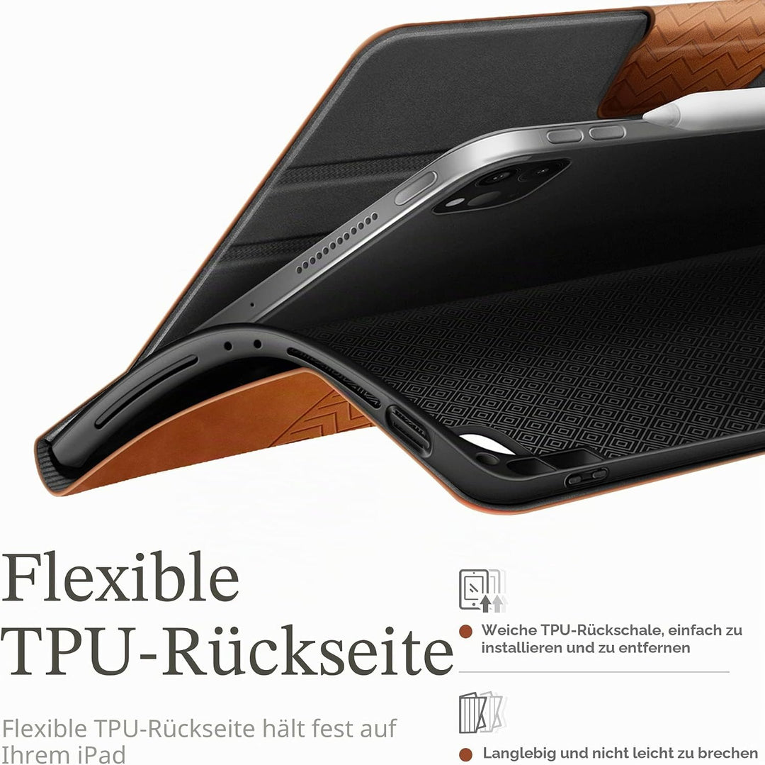 AUAUA Hülle für iPad Pro 12.9 Zoll 2022/2021/2020/2018 (6./5./4./3. Generation) mit Stifthalter, Aut