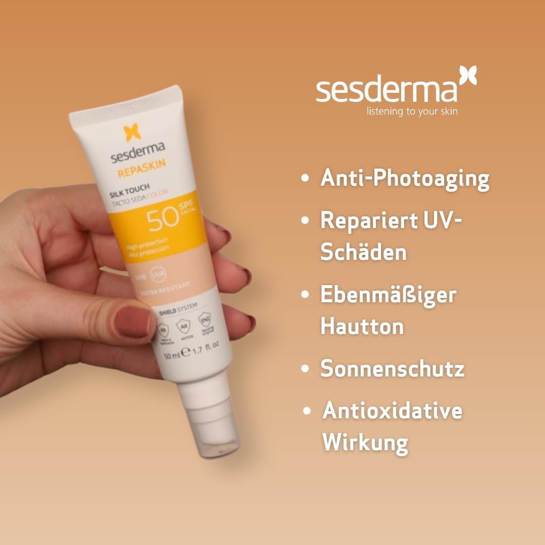 REPASKIN FACIAL SPF50 tacto seda con color 50 ml