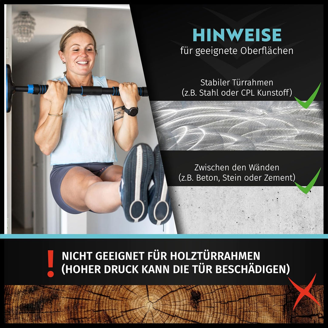 MAMOLO - Klimmzugstange für Türrahmen 65-100 cm | Ohne Bohren | Hohe Stabilität | Modernes Design –