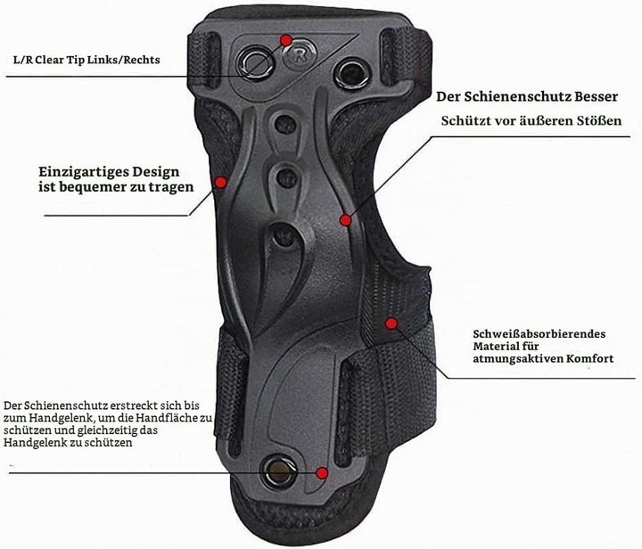 CTHOPER Handgelenkschoner Inliner, Skating Snowboard Handschutz Protektoren Erwachsene für Handschuh