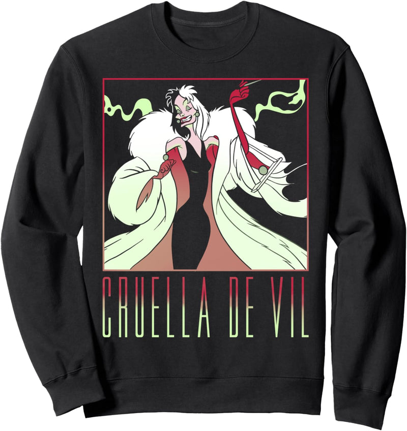 Disney 101 Dalmatians Cruella De Vil Portrait Box Up Sweatshirt