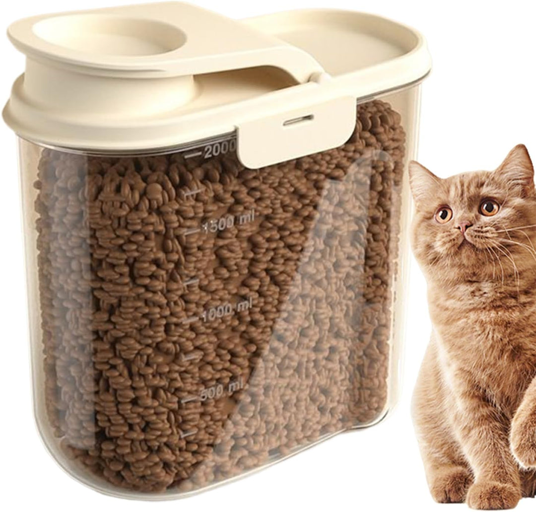 Hundefutter-Aufbewahrungsbehälter, 2 l, luftdichter Getreidespender mit grosser Kapazität, transpare