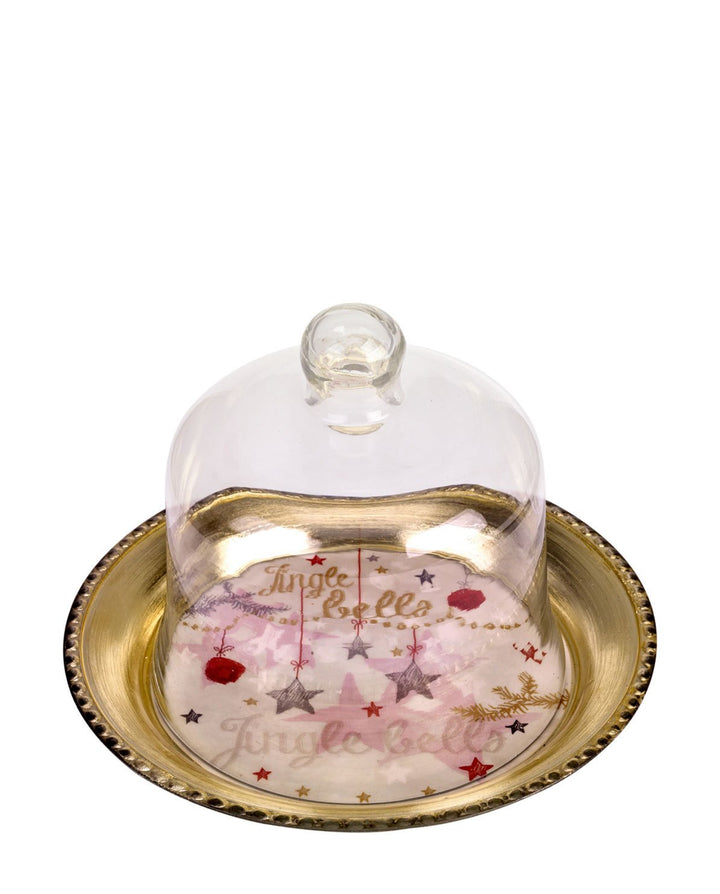 Spiegelburg 12648 Glasglocke mit Teller Sweet White Christmas