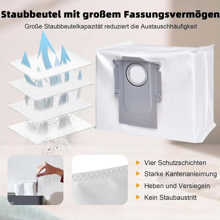 iRobacc 21 Stück Zubehörset für Roborock S8 PRO Ultra Ersatzteile 2 Rollenbürste 4 Seitenbürsten 4 S
