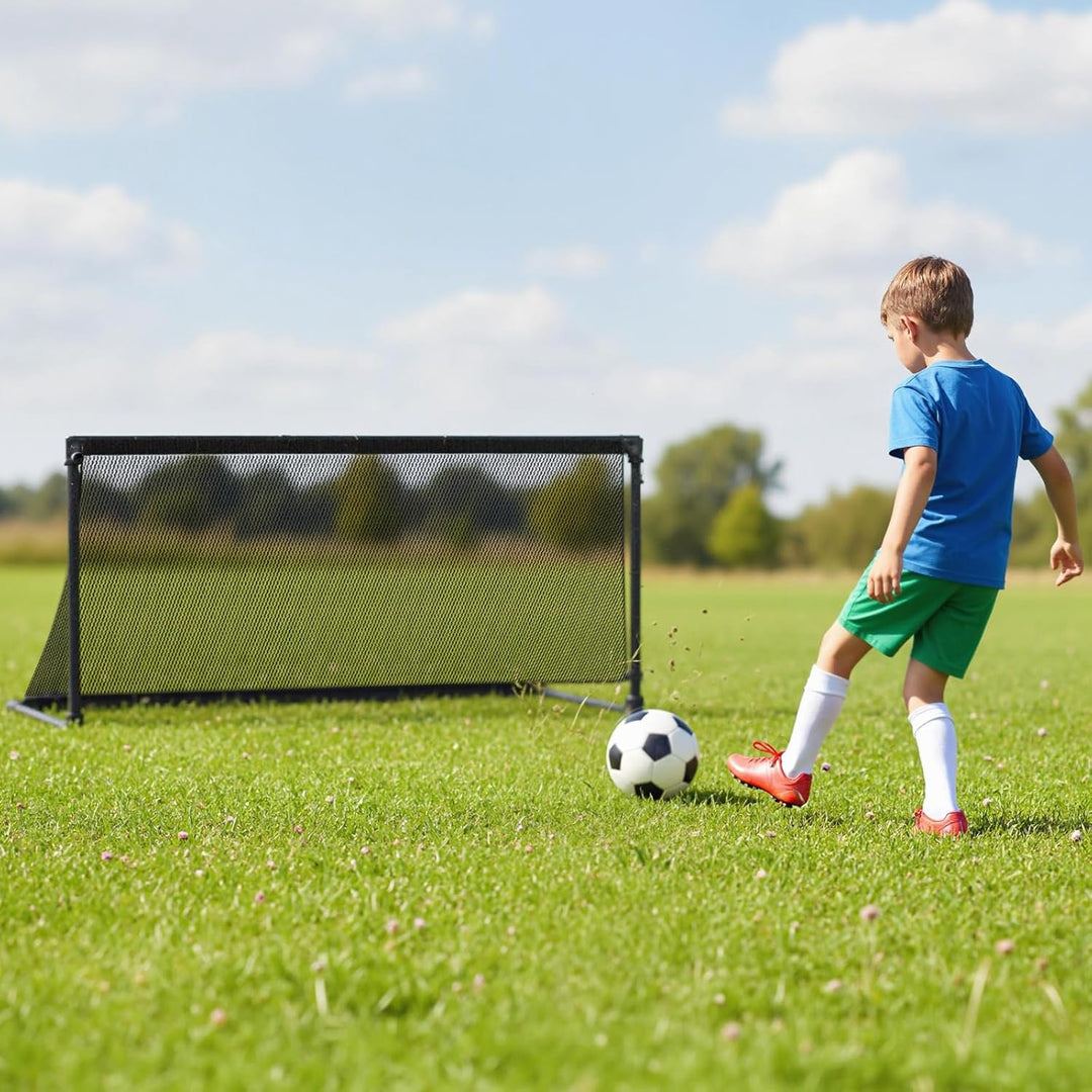 COSTWAY Fussballtor faltbar für Garten Kinder, Fussballtor mit Metallrahmen, wetterfestem PE-Netz &amp;