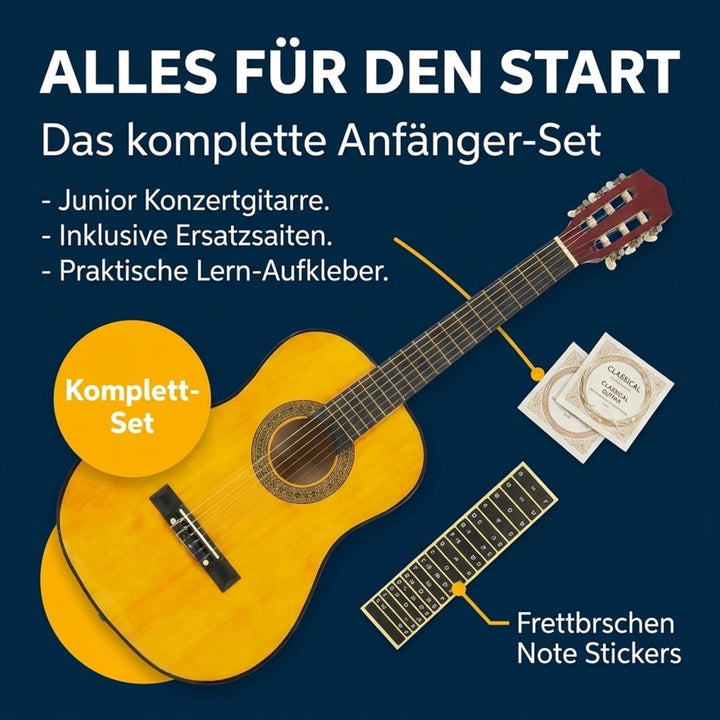 Music Alley Klassische 34-Zoll Junior-akustikgitarre für Kinder natur, natur