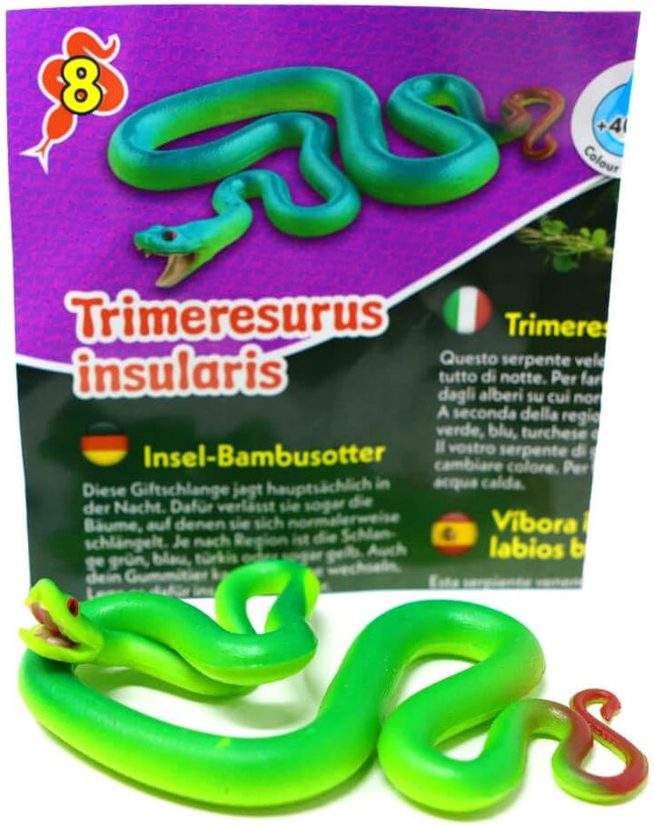 Generisch Blue Ocean Snakes Sammelfiguren 2024 - Planet Wow Farbwechsel Schlange - Figur 8. Insel-Ba