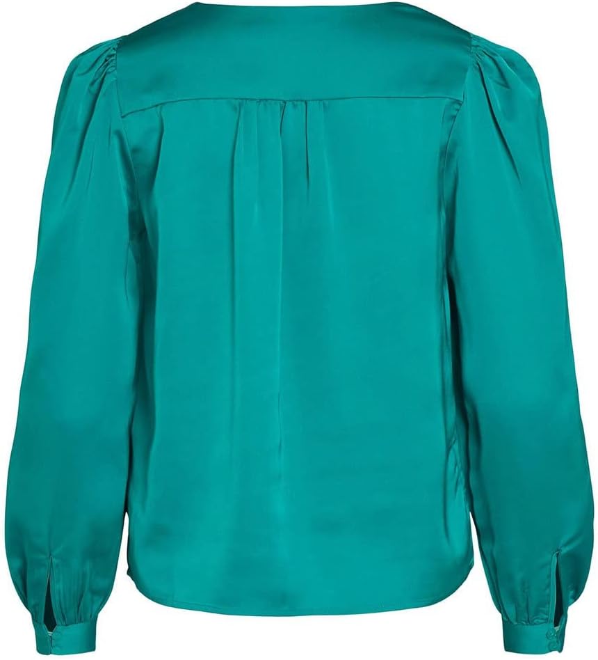 Vila Damen Viellette V-Neck L/S Shirt/Su-Noos Bluse 34 Alhambra, 34 Alhambra