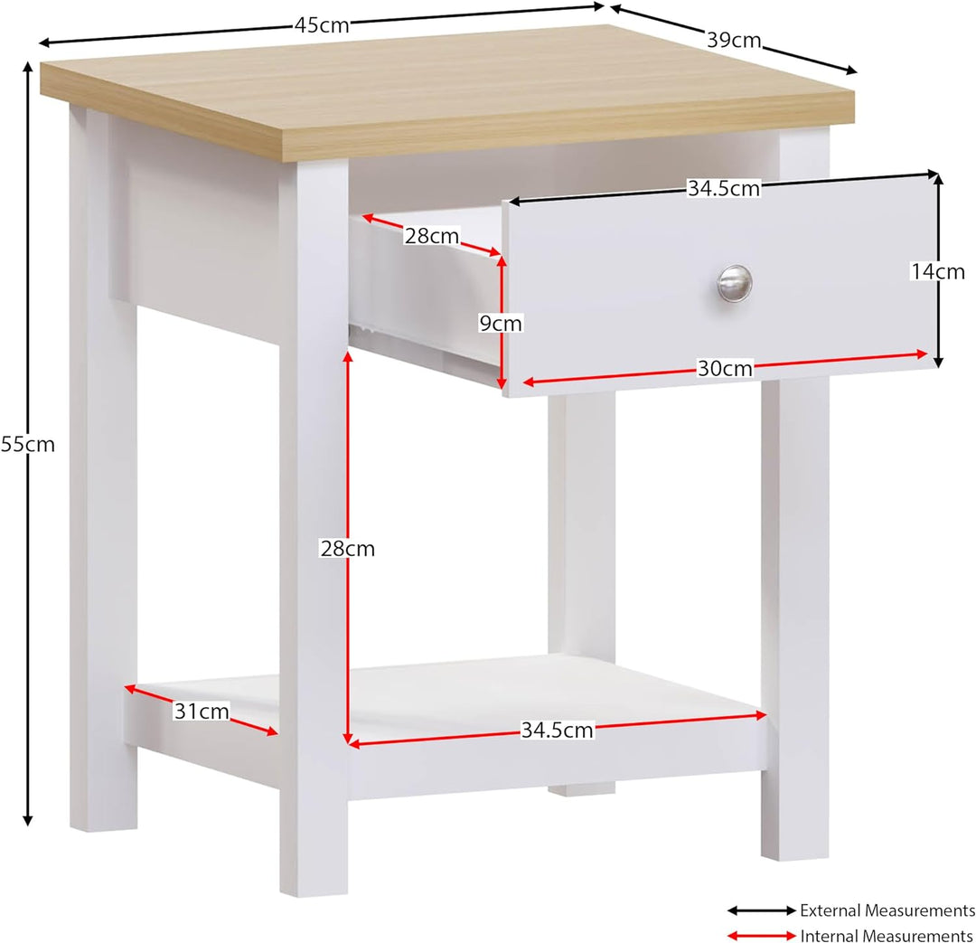 Vida Designs Schubladenboxen, MDF, Spanplatte und Melaminfurnier, Weiss, Standard, Weiss