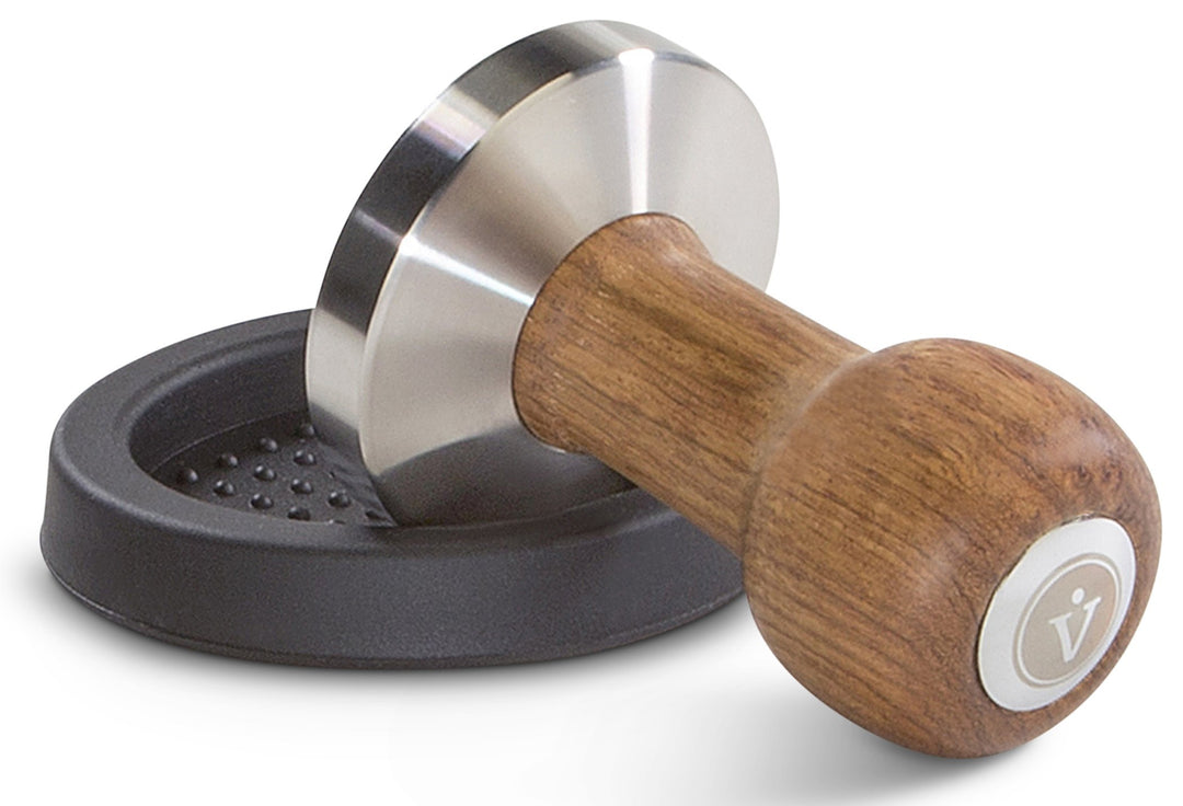 Tamper Set (58 mm) – Edler Barista Espresso-Stempel aus Edelstahl und formfeiner Rosenholzgriff inkl