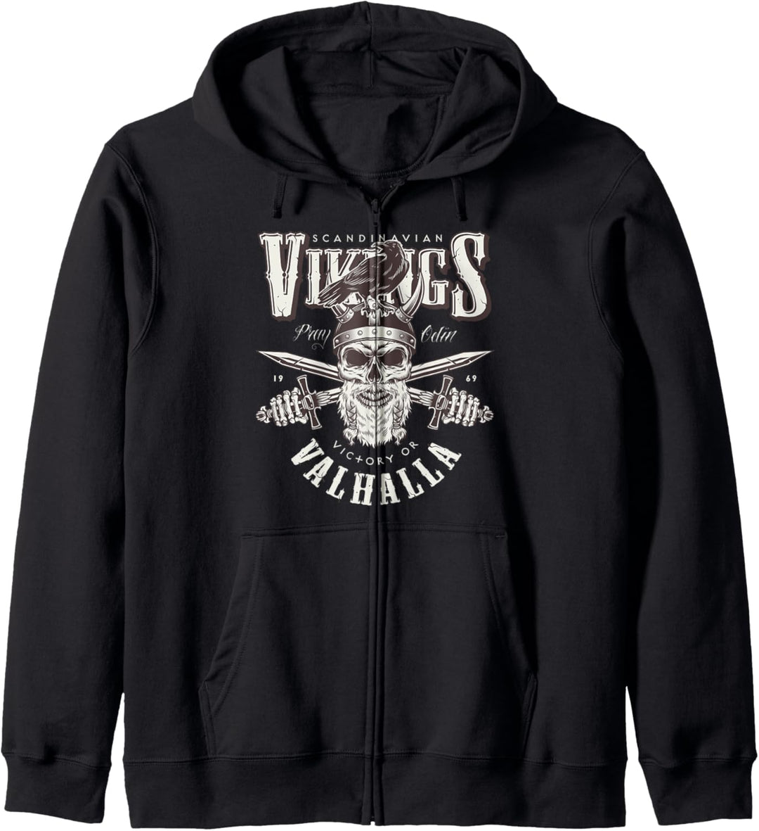 Wikinger Vegvisir Viking Kelten Valhalla hugin munin Germane Kapuzenjacke