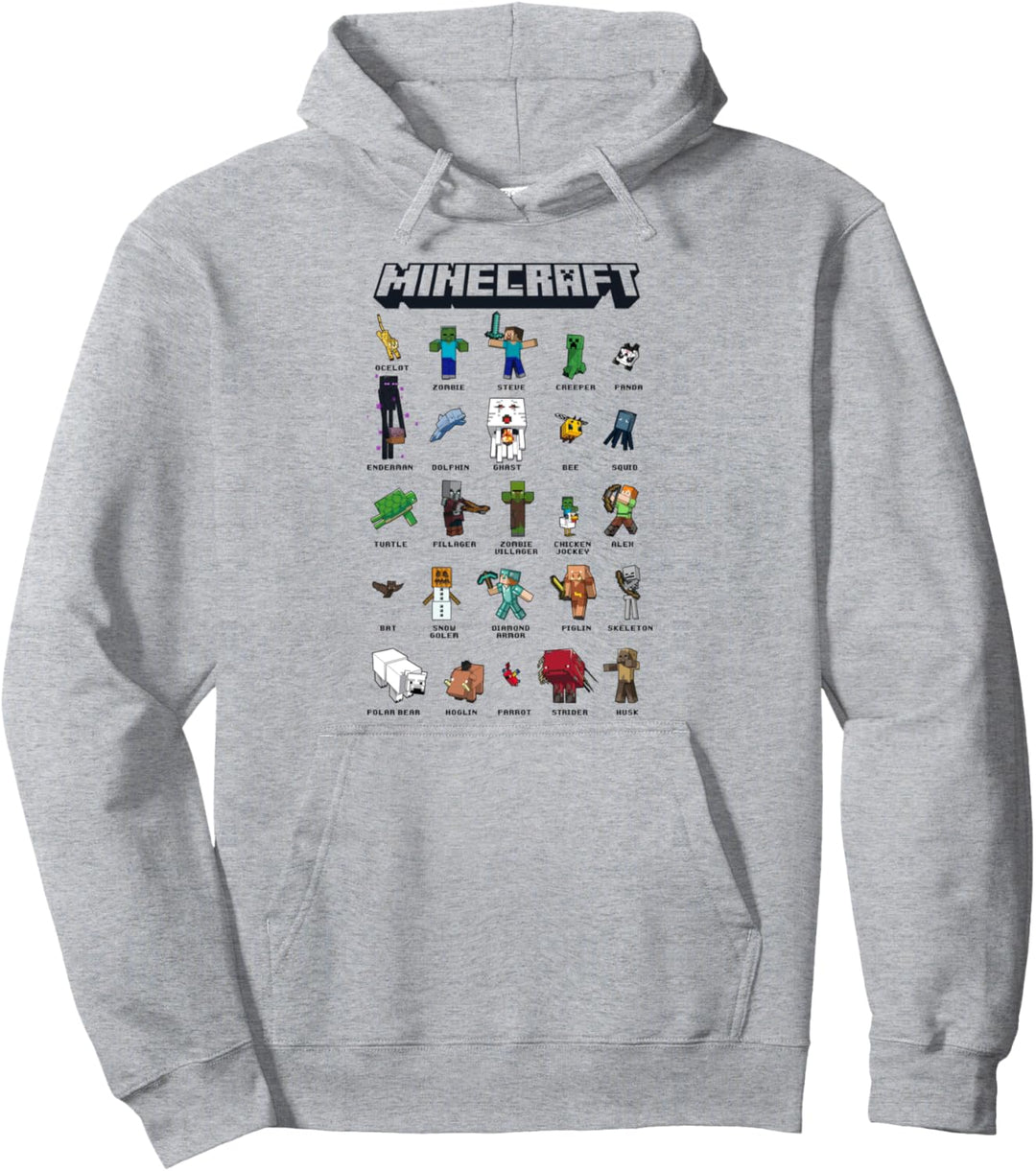Minecraft Group Shot Poster Collage Style Pullover Hoodie