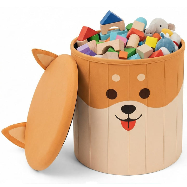 Spielzeugkiste Corgi - Aufbewahrungsbox mit Deckel Kinder, Spielzeugkiste mit Deckel, Spielzeugtruhe