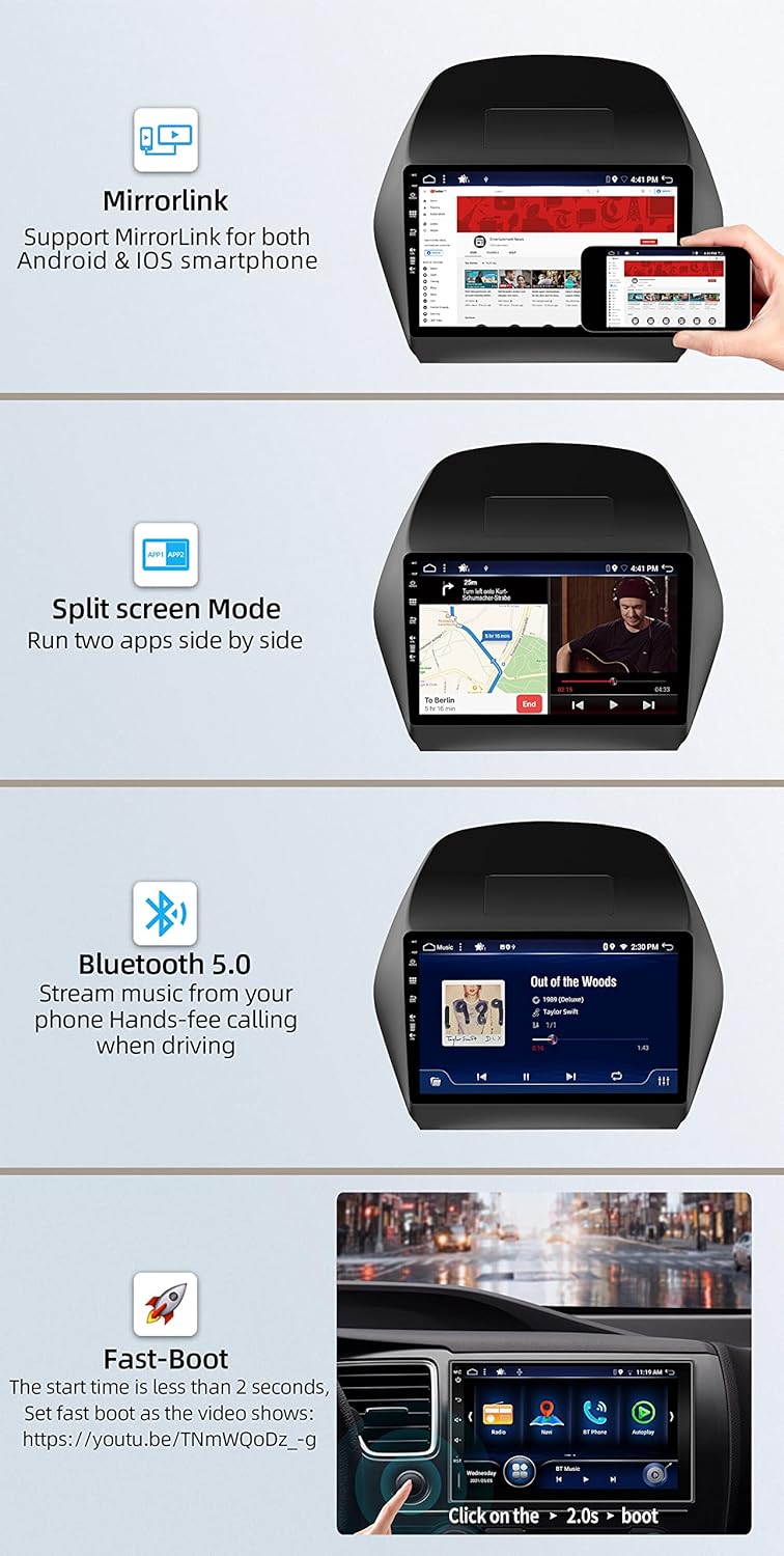 JOYX Autoradio Android 13 Passt für Hyundai IX35 (2010-2017) - [4G+64G] - Eingebaut DSP/Carplay/Andr