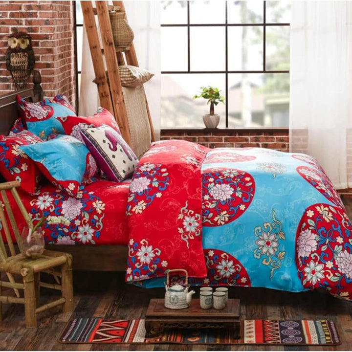 Freyamy Bohemian Bettwäsche 135x200cm Boho Indischen Mandala Bettwaren-Sets Bunt Vintage Exotische Ä