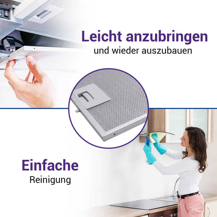 Set 2x Filter Dunstabzugshaube 310x250mm Ersatz für Bosch 00353110/353110 Fettfilter Dunstabzugshaub
