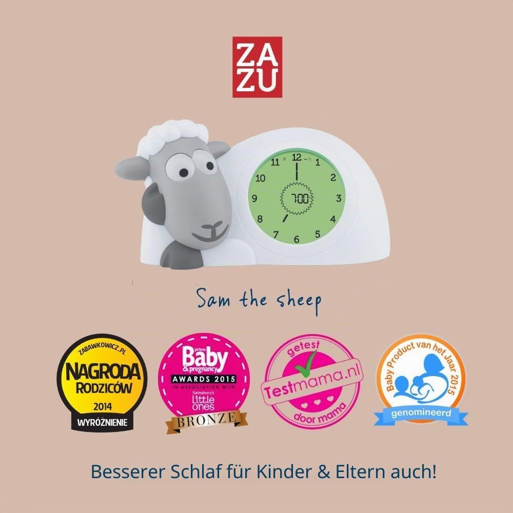 ZAZU Sam The Lamb Uhr – Schlafcoach Uhr und Nachtlicht für Kinder | Bringt Ihrem Kind mit visuellen