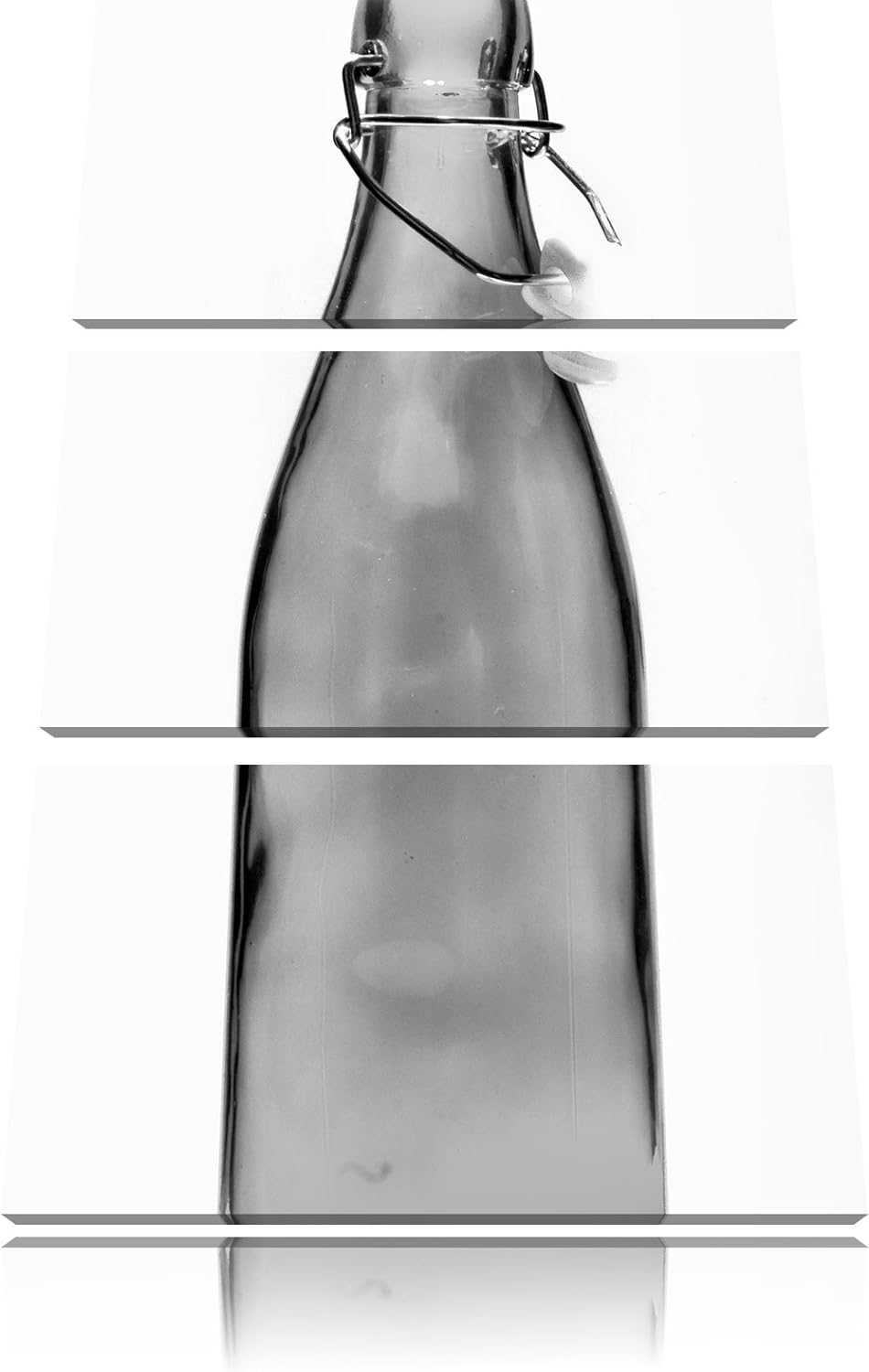 Pixxprint Monocrome, Blaue Glasflasche 3-Teiler Leinwandbild 120x80 Bild auf Leinwand