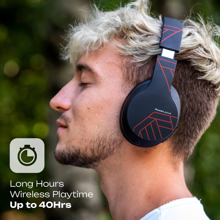 PowerLocus P6 Bluetooth Kopfhörer Over Ear, Over Ear Kopfhörer Kabellos mit Super Bass, 40Std. Spiel