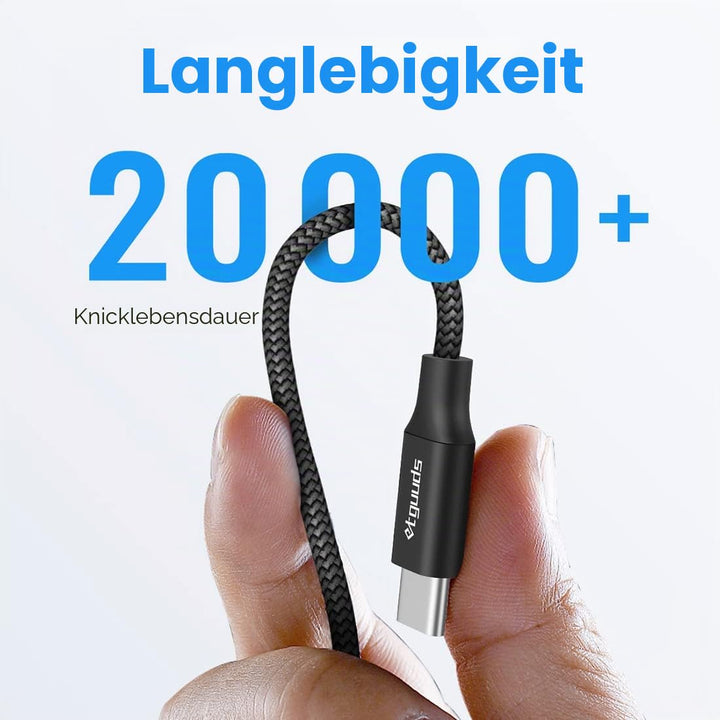 etguuds Extra Lang USB C auf USB C Kabel 9M, 60W Nylon Kabel USB C auf USB Type C Ladekabel für Gala
