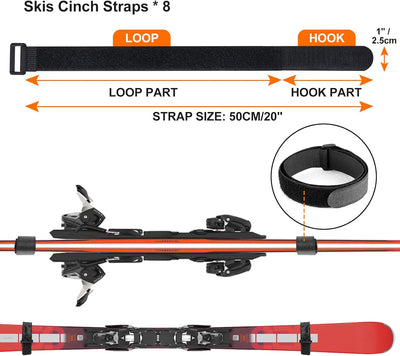 Odoland Skiaufbewahrung Skihalter für 6 Paare Ski Snowboard Rack Wandhalterung, Haus und Garage Ski