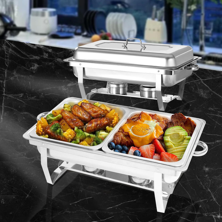 Chafing Dish Profi Set Toulouse, Edelstahl Warmhaltebehälter, Speisewärmer, Rechaud, Chafing Dishes