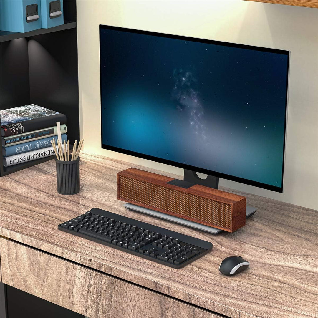 Smalody Bluetooth-Lautsprecher, PC-Lautsprecher Klassische kabellose Holzlautsprecher Stereo-Bass-So