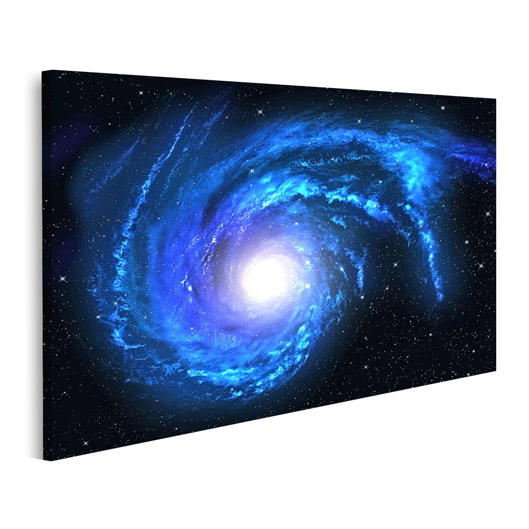 islandburner Bild auf Leinwand Sternspirale Weltraum Galaxie Universum Blau Stern Bilder Wandbilder