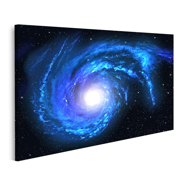 islandburner Bild auf Leinwand Sternspirale Weltraum Galaxie Universum Blau Stern Bilder Wandbilder