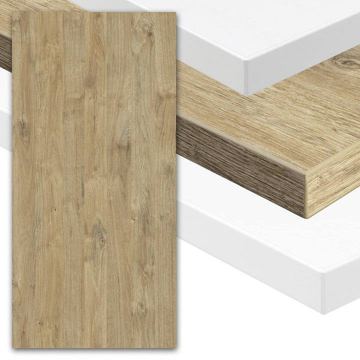 boho office® Schreibtischplatte, Tischplatte – 120 x 80 x 2,5 cm in Wildeiche Premium-Dekor mit hohe