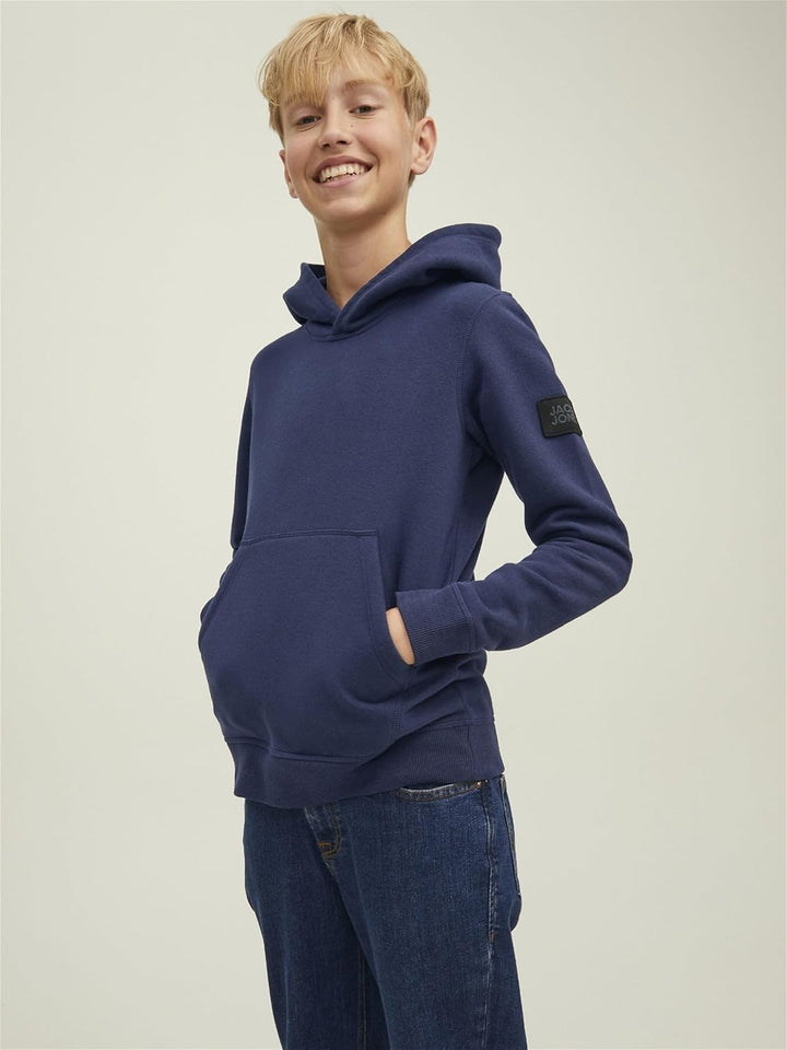 JACK & JONES Boy's JCOCLASSIC Waffle Sweat Hood SN JNR Kapuzenpullover 128 Navy Blazer, 128 Navy Bla