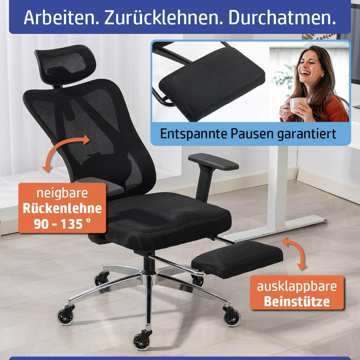 Bürostuhl Schreibtischstuhl | verstellbare Armlehnen & Kopfteil | 6 Modelle | Ergonomisch | stufenlo