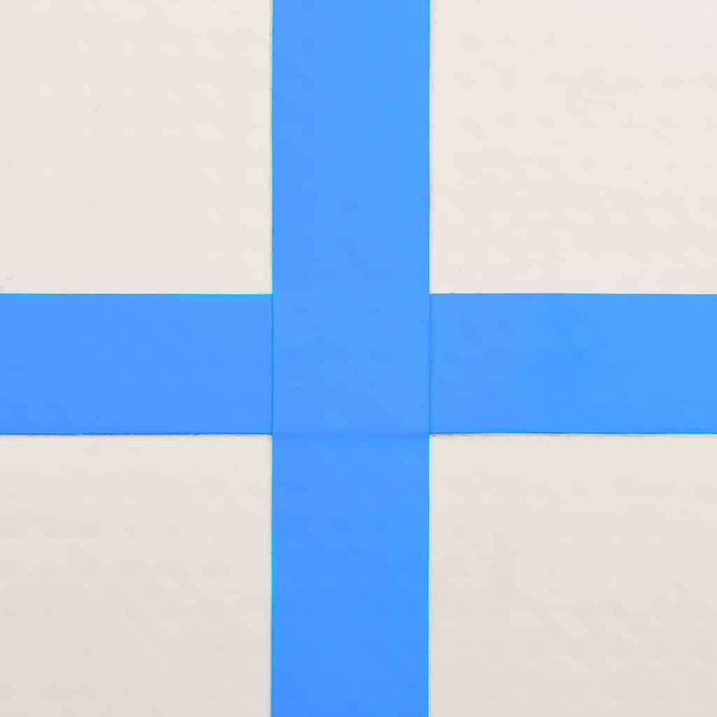 Aufblasbare Gymnastikmatte 800x100x PVC Blau mit Pumpe rutschfest wasserdicht reissfest gelenkschone