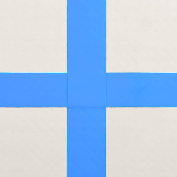 Aufblasbare Gymnastikmatte 800x100x PVC Blau mit Pumpe rutschfest wasserdicht reissfest gelenkschone