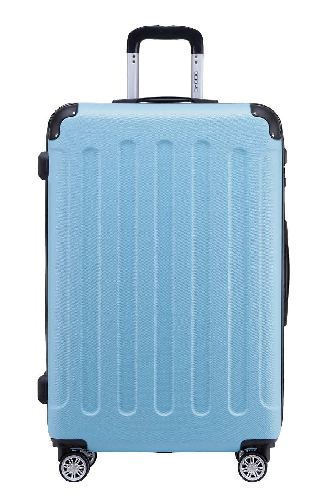 BEIBYE- Hartschalenkoffer Koffer Trolley Rollkoffer Reisekoffer Zahlenschloss 4 Zwilings-Rollen (Gla