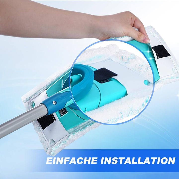 KEEPOW 6 Wischbezüge für Leifheit Clean Twist M Ergo Micro Duo, Ersatzbezüge mit 2-Faser-System, Kom